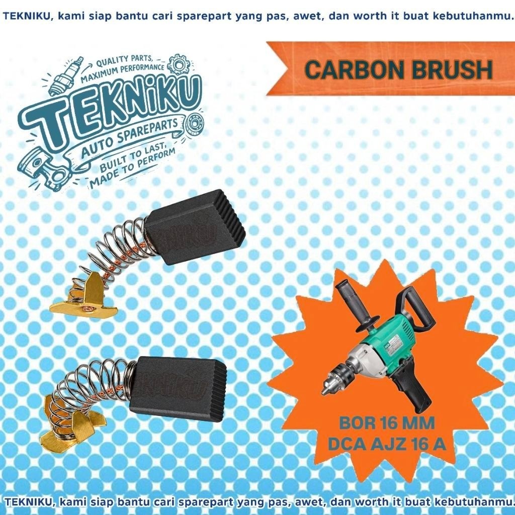 CARBON BRUSH BOR 16MM DCA AJZ 16A ARANG MESIN BOR DCA AJZ 16 A