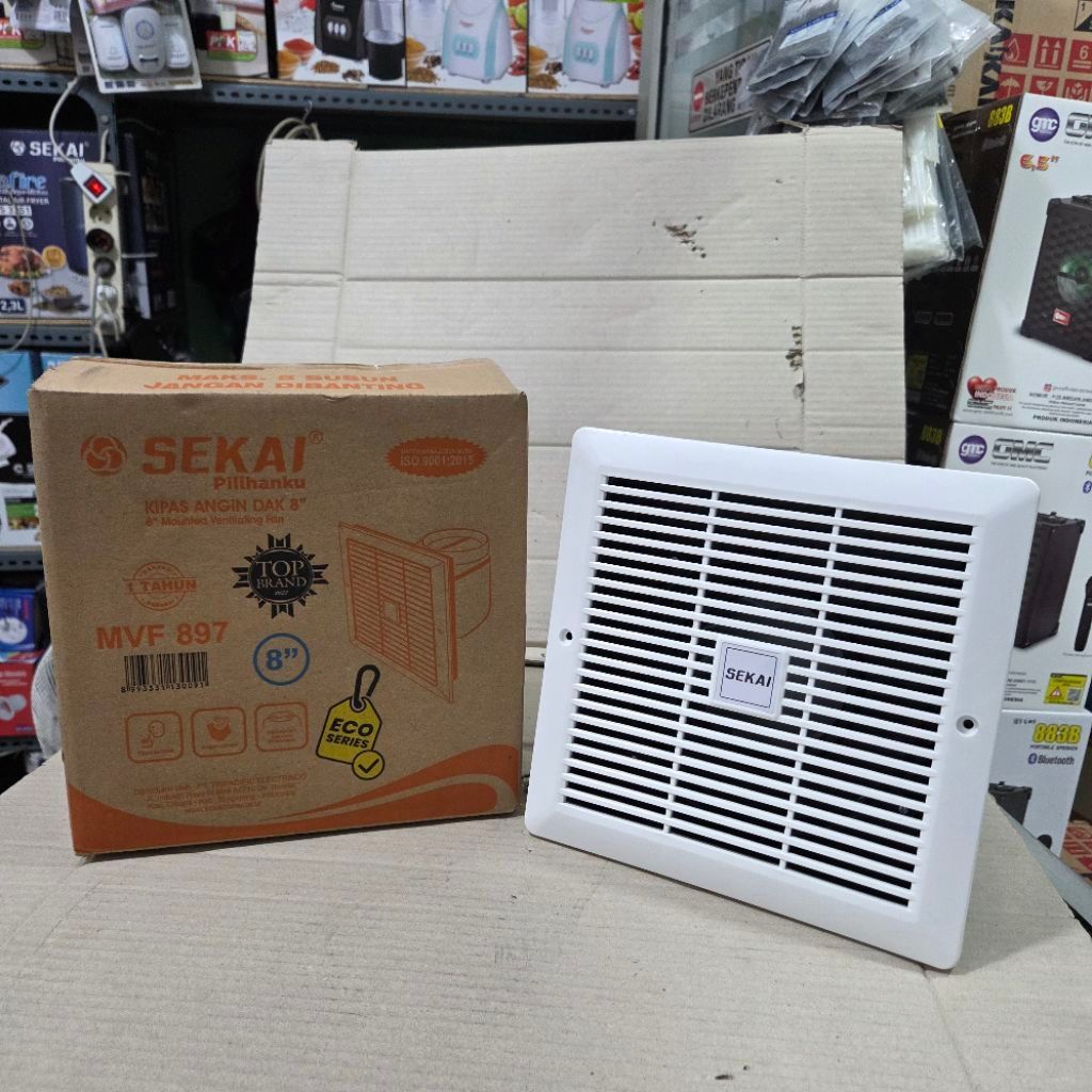 Sekai Exhaust Fan Hexos Fan Kipas Angin Dak Sekai 8inch MVF-897