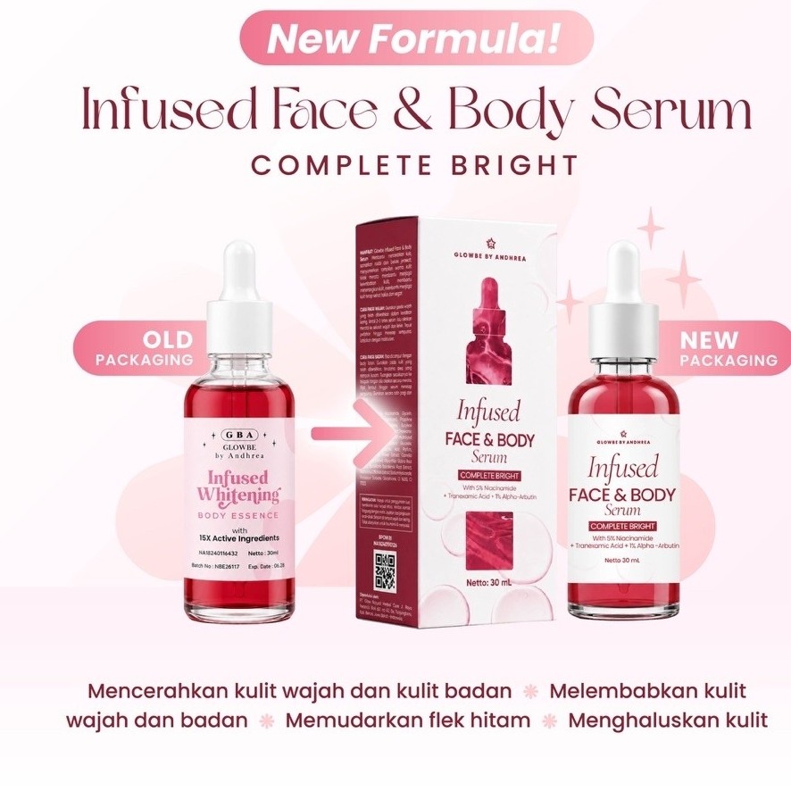 [NEW LAUNCHING] Glowbe Infused Whitening Face & Body Serum Complete Bright