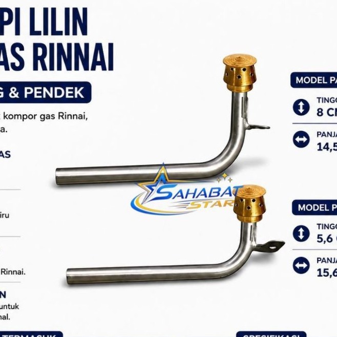 PIPA L + BURNER API LILIN KOMPOR GAS RINNAI / API LILIN KOMPOR GAS RINNAI