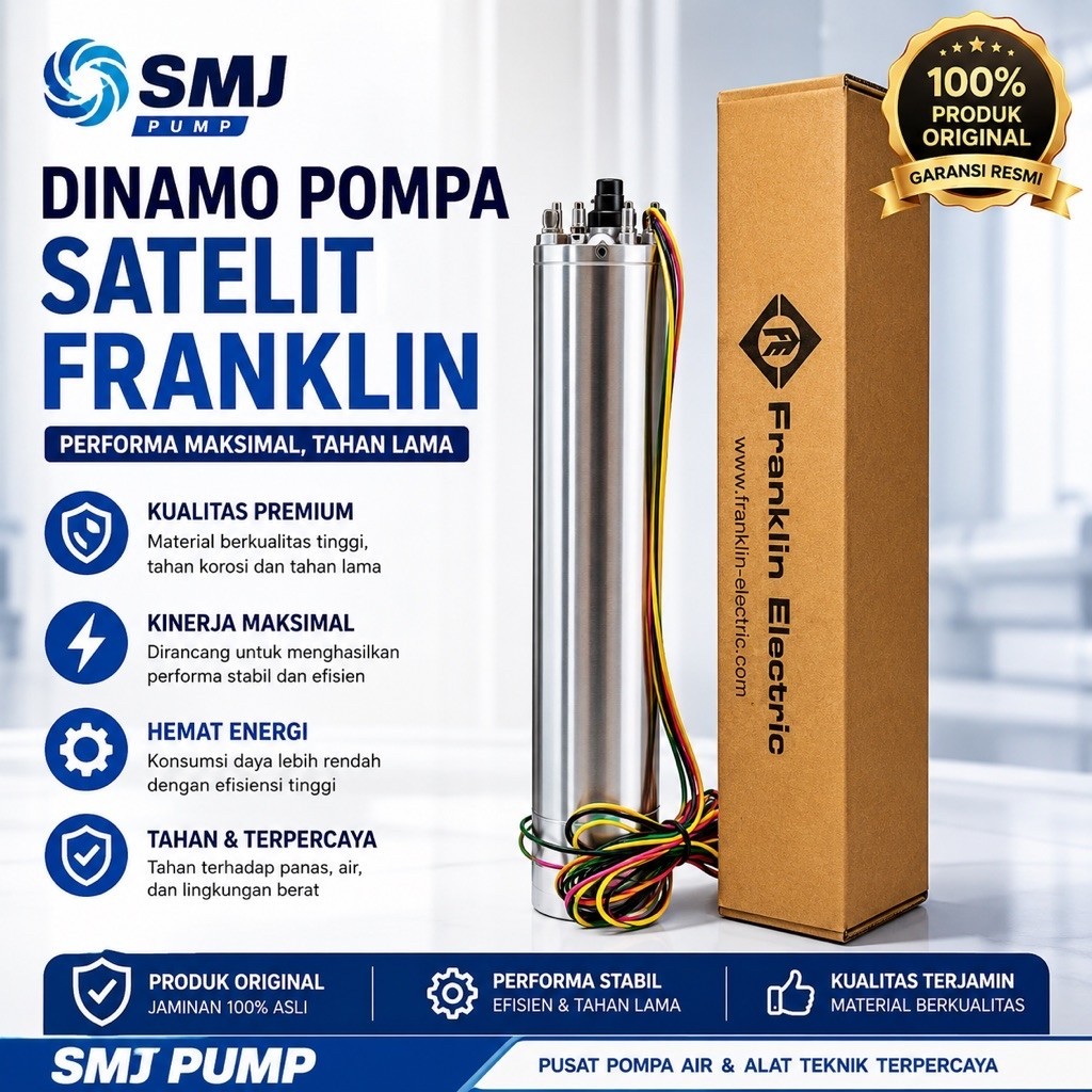 SUBMERSIBLE MOTOR 4" FRANKLIN 3HP 3PHASE DINAMO POMPA SATELIT FRANKLIN