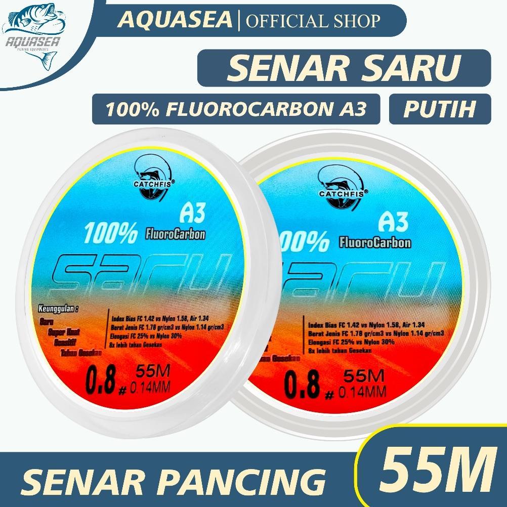 Senar Pancing Putih Panjang 55m Nilon Saru Memancing  Pancing Ikan  Senar Pancing Nilon  Terlihat