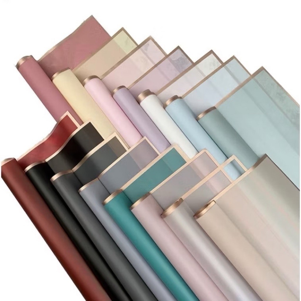 Kertas cellophane kerta buket gold line