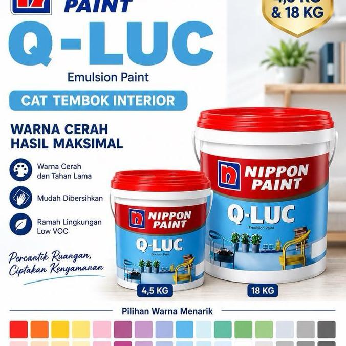 Cat Tembok Nippon Paint Qluc Q-Luc Q Luc 18 Kg ( Only )
