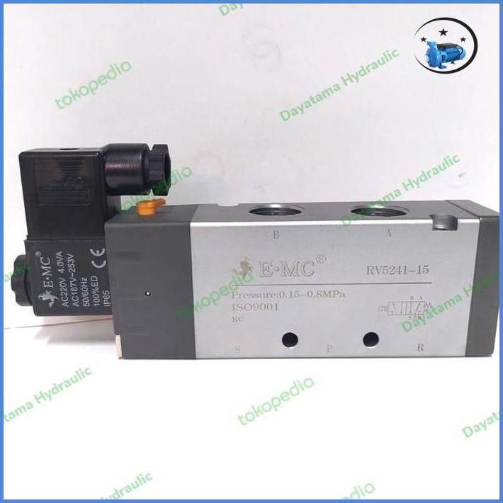 Rv5241-15 Solenoid Valve Emc Ac220V/Dc24V Port 1/2 Inch Asli
