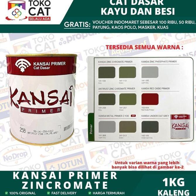 Cat Dasar Kansai Zinc Chromate / Cat Anti Karat Warna Abu Ftalit 1Kg