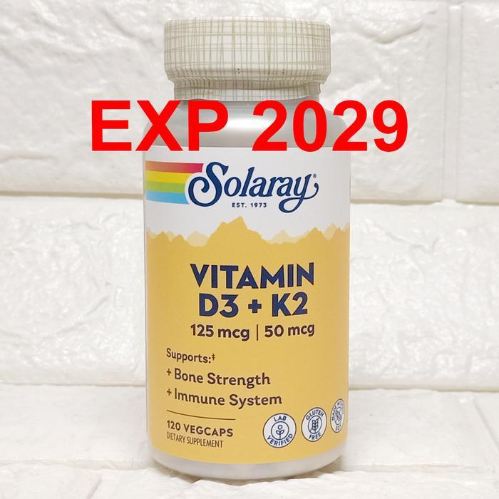 Solaray Vitamin D3 K2 5000 IU Soy Free 120 VegCaps Solaray Vit D3K2
