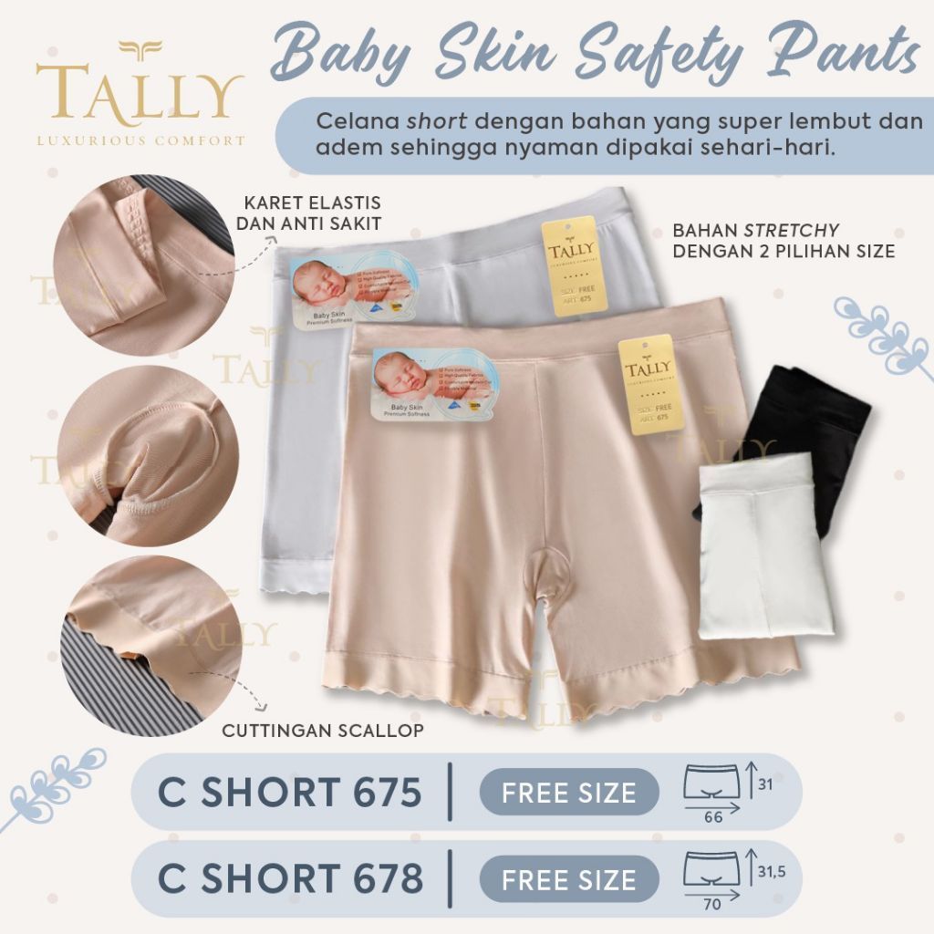 Short Tally 675 678 Baby Skin Celana Pendek Wanita