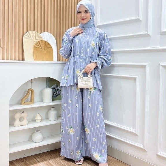 oneset davina | setelan lengan panjang | set jalan jalan | setcel jumbo by kanaya ni