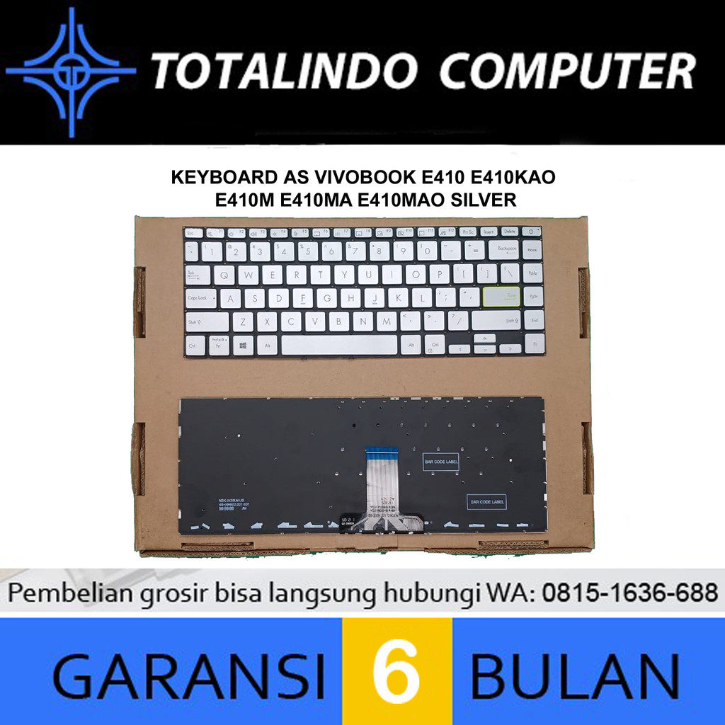 Keyboard Asus Vivobook e410 e410kao e410m e410ma e410mao Silver