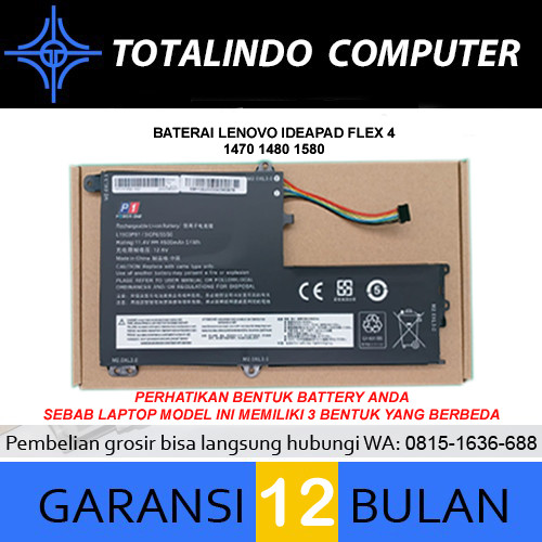 Baterai Lenovo Ideapad Flex 4 1470 1480 1580