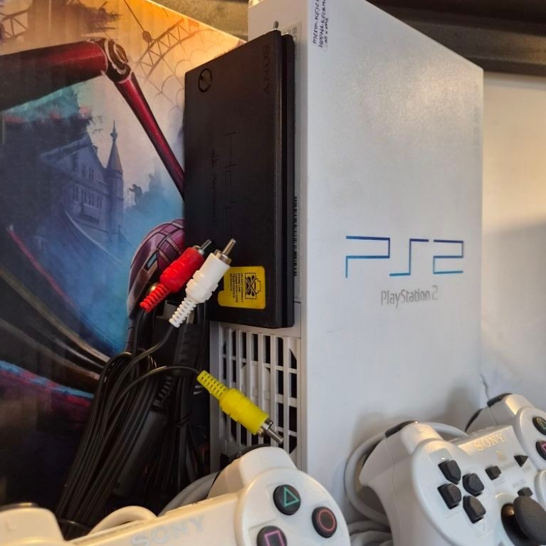 PS2 Fat Putih White Langka Lengkap Tinggal Main 160GB Full Game Sangat Mulus