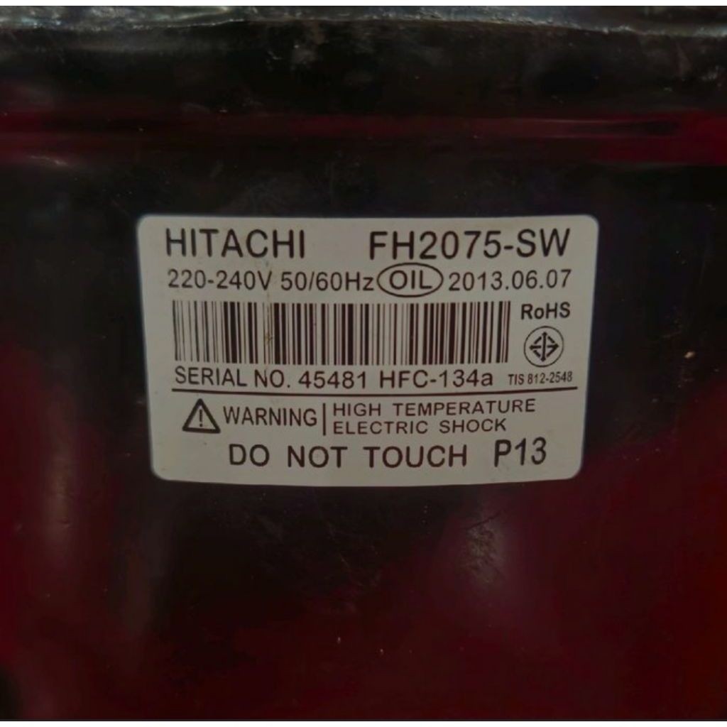 KOMPRESOR 1/3 PK UNTUK FRESER / KULKAS 2 PINTU JUMBO MERK HITACHI FH2075-SW