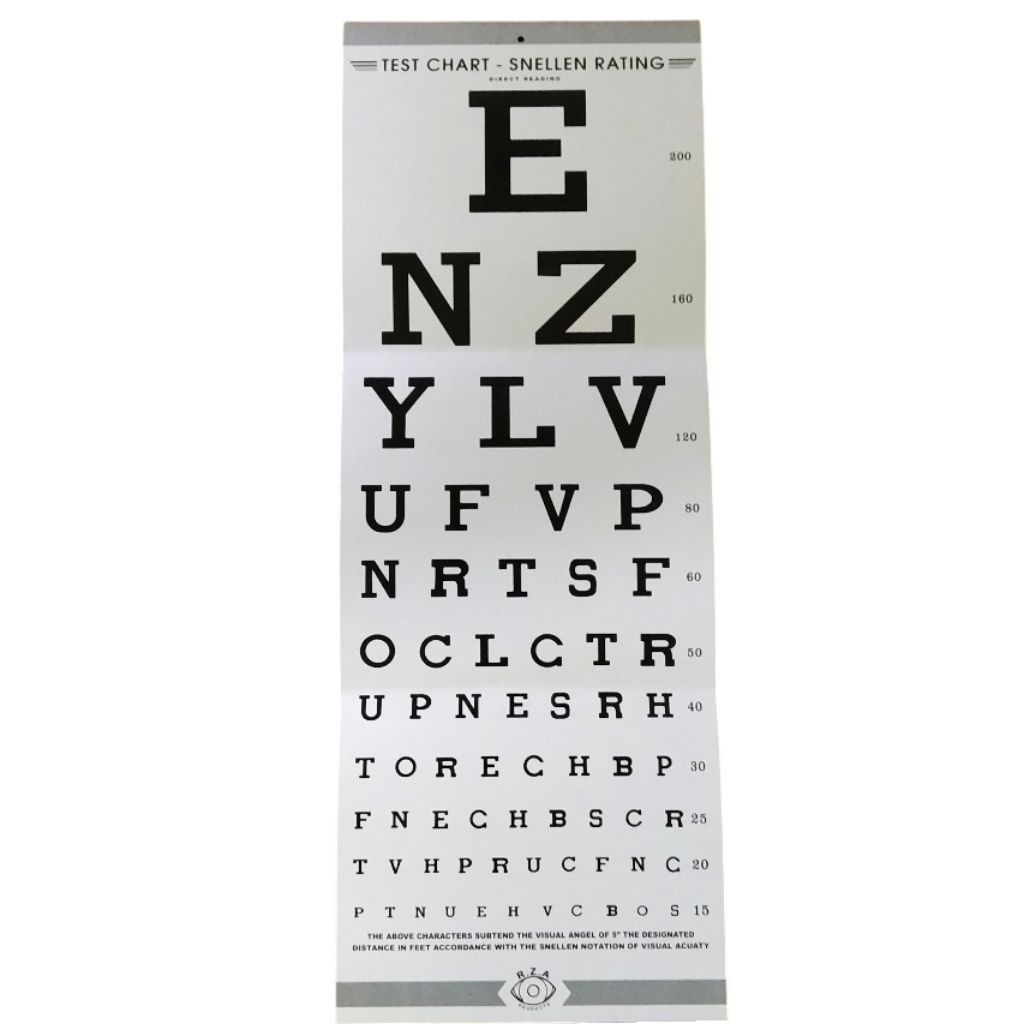 Papan Huruf Tes Mata Snellen Chart / Snellen Rating - Alat Cek Visus / Kacamata Akurat