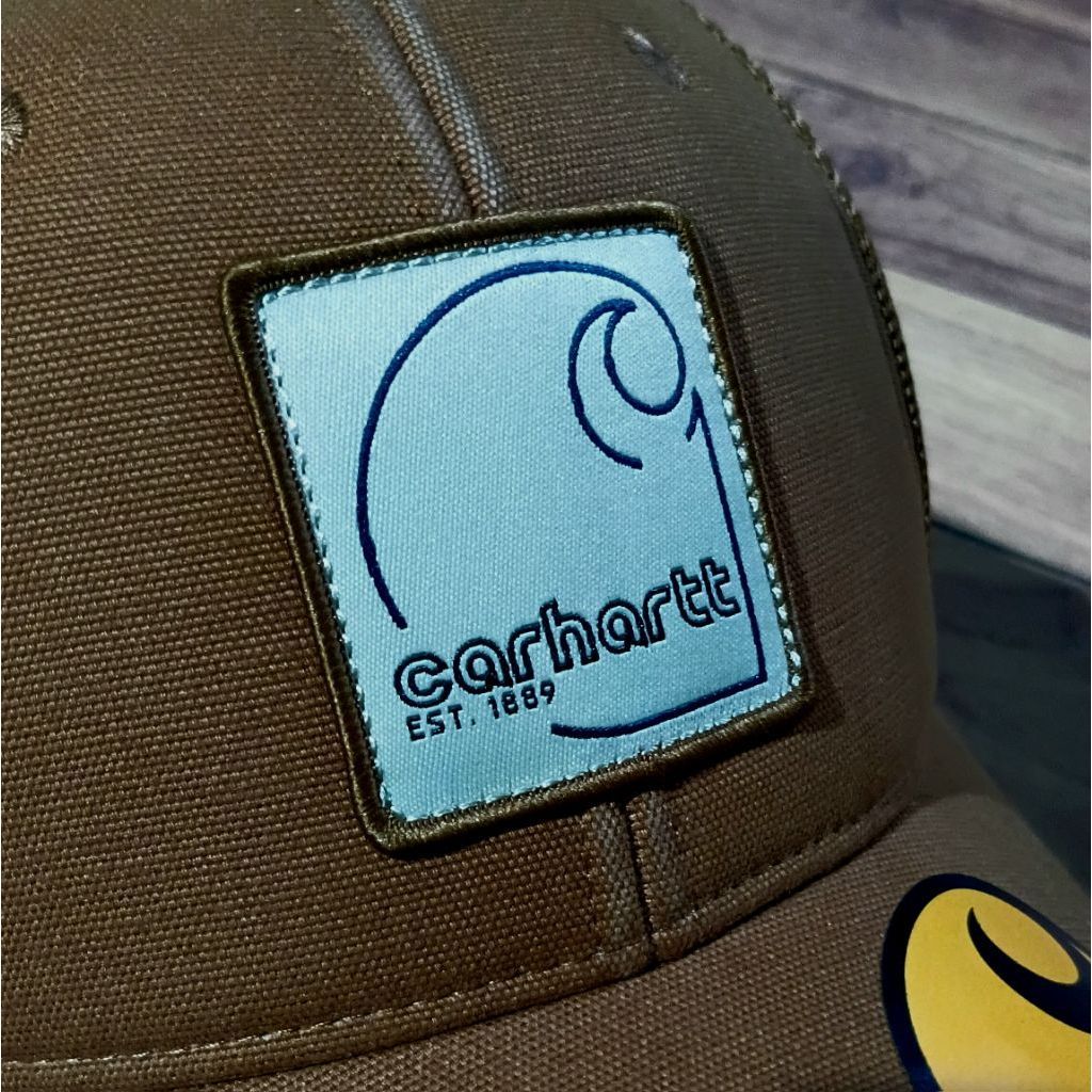 Topi Carhartt Canvas Mesh Back C Patch Cap in Brown Original