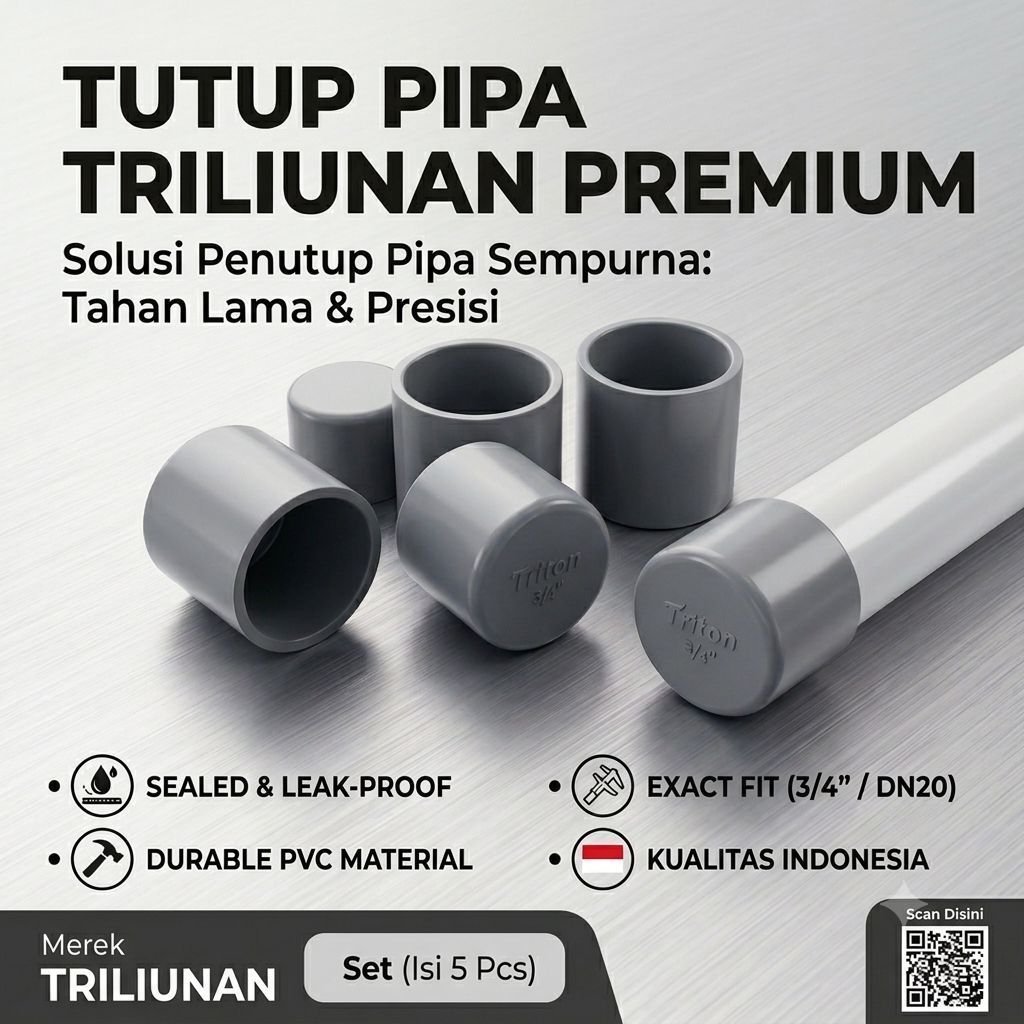 TRILLIUN DOP PVC 1/2 INCH / Tutup Paralon 1/2 Inch