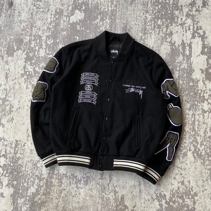 Comme Des Garcons X Stussy 40th Varsity Jacket