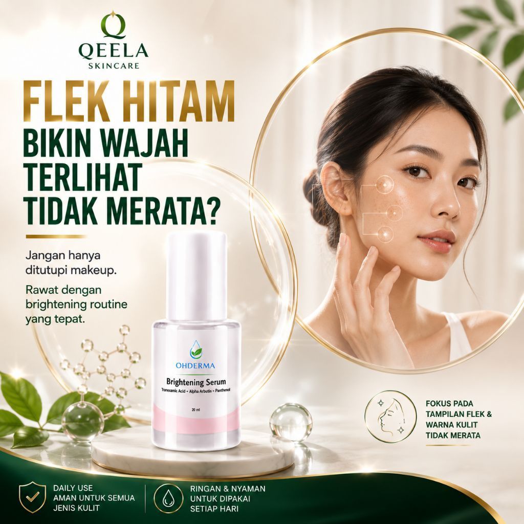 SERUM UNTUK FLEK HITAM BPOM | Serum Brightening Ohderma | Qeela Skincare Serum