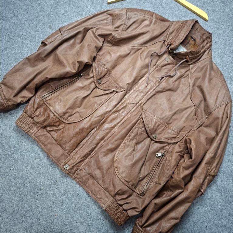 Jaket kulit asli bomber pilot flight jacket ( LD 140 P 70 )
