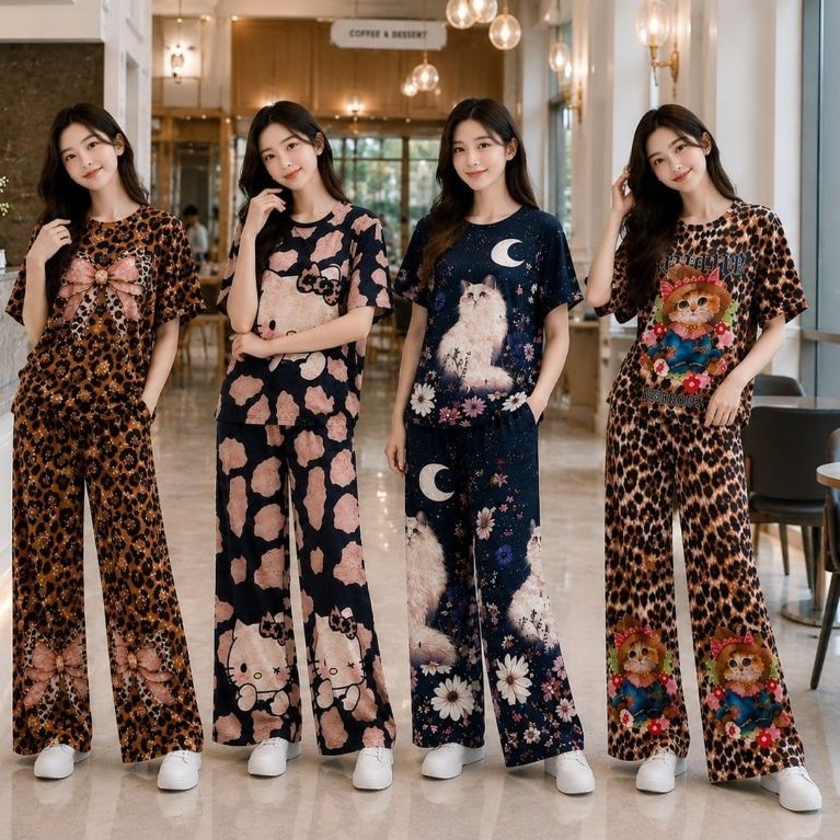 Setelan lengan pendek oversize wanita bahan bludru velvetSetelan lengan pendek oversize wanita bahan