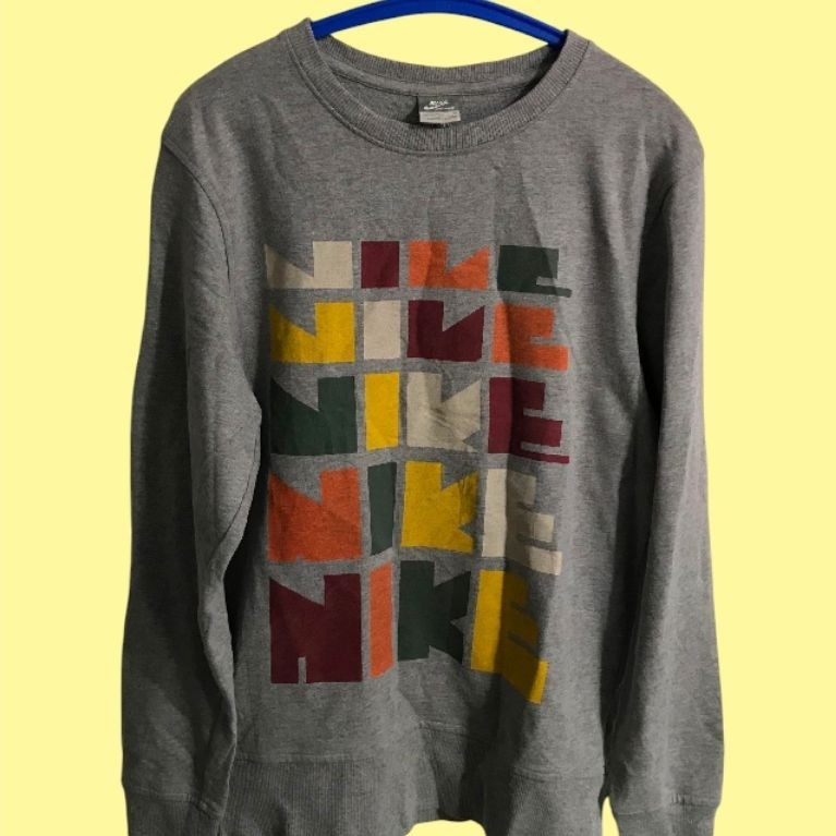 SALE N1KE Vintage Crewneck Abu Grey Embroidered Logo Silver Label Original 100% Asli Authentic Murah