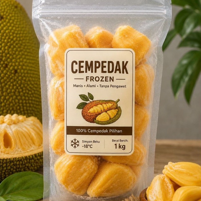 Cempedak Frozen 100% Cempedak Pilihan Simpan Beku -18°C Berat Bersih 1 kg