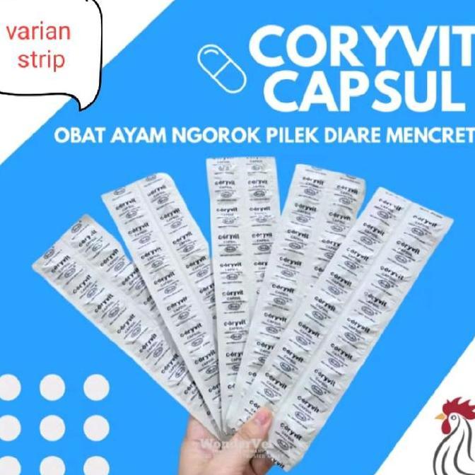 CORYVIT CAPSUL WONDER ( STRIP & BOTOL) OBAT AYAM BURUNG CORYVIT