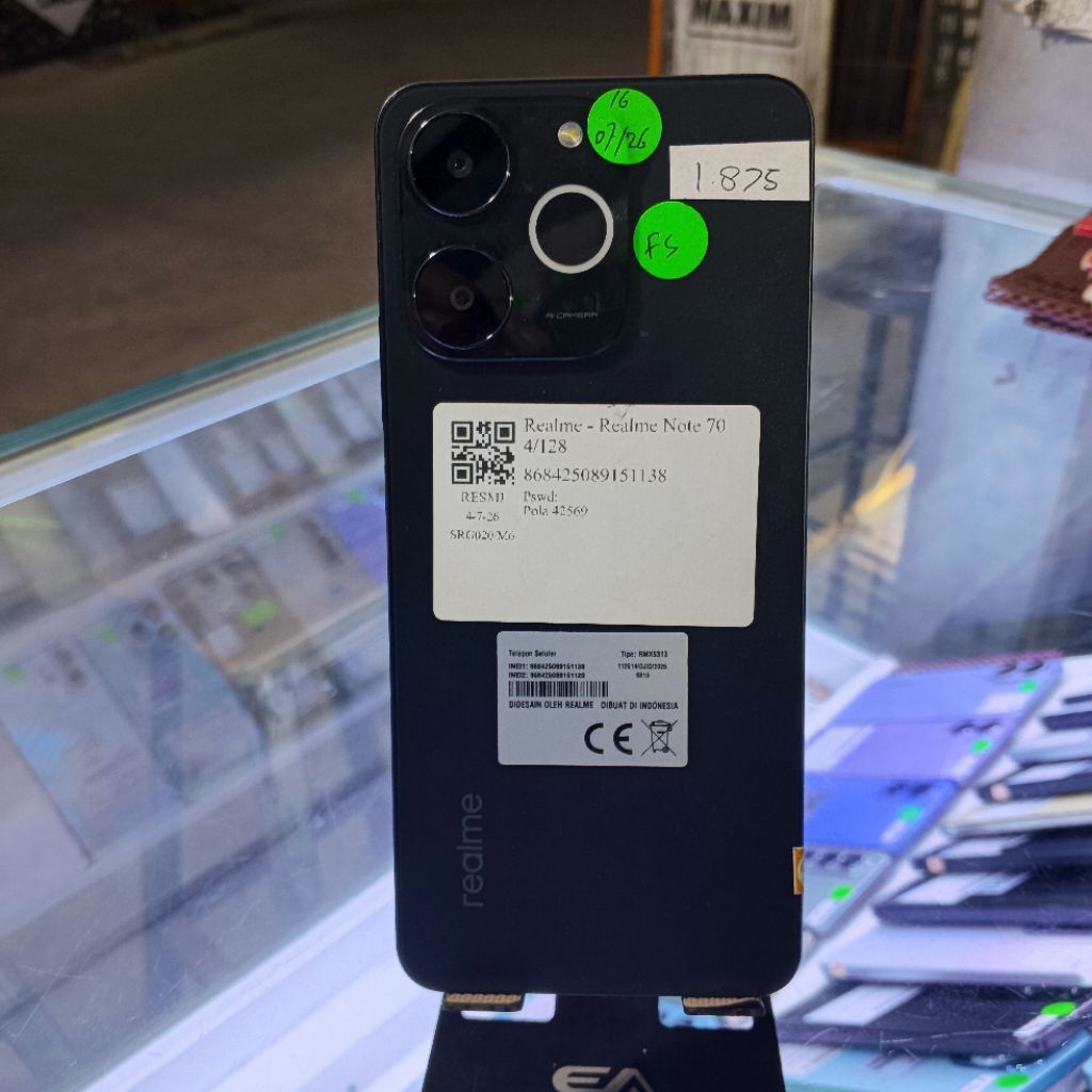 REALME NOTE 70 RAM 4/128 HP SEKEN ORIGINAL SIAP PAKAI MURAH