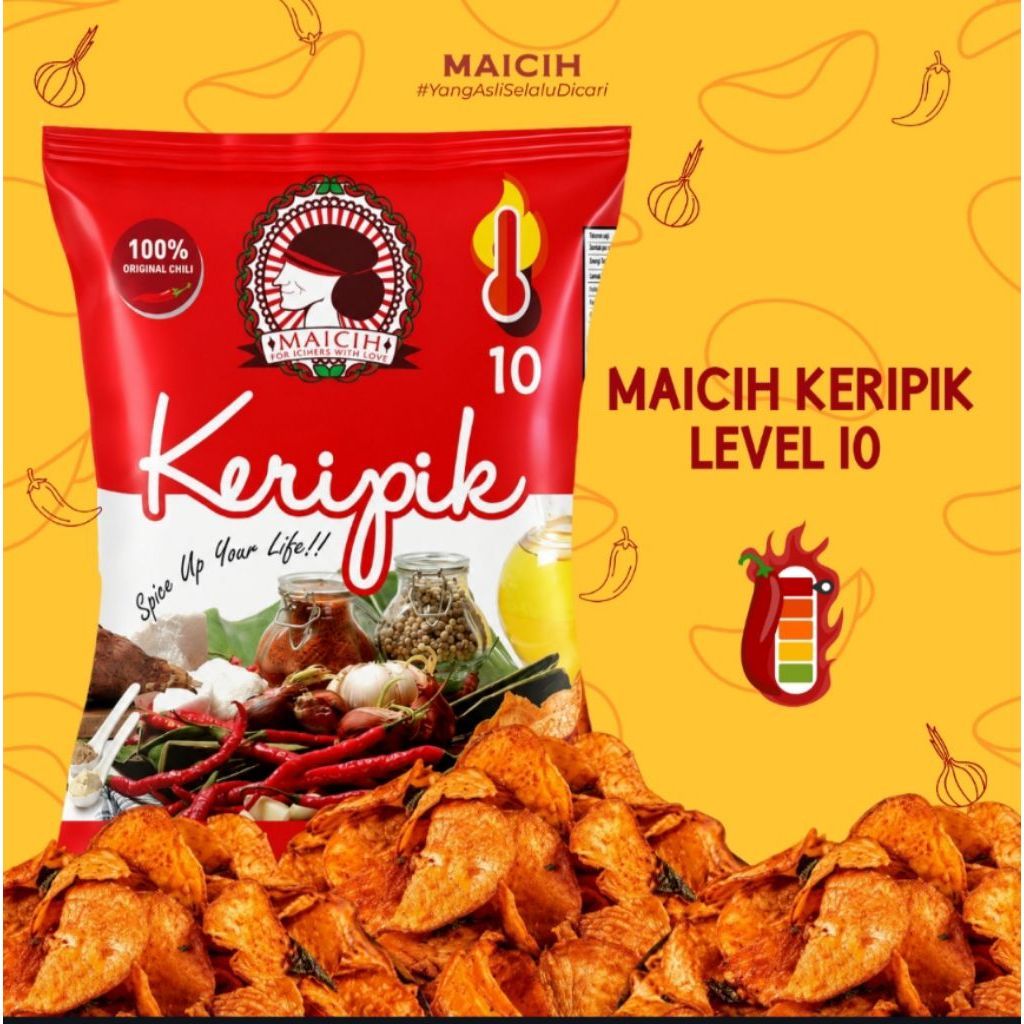 MAICIH KERIPIK SINGKONG LEVEL 10 (100GRAM)