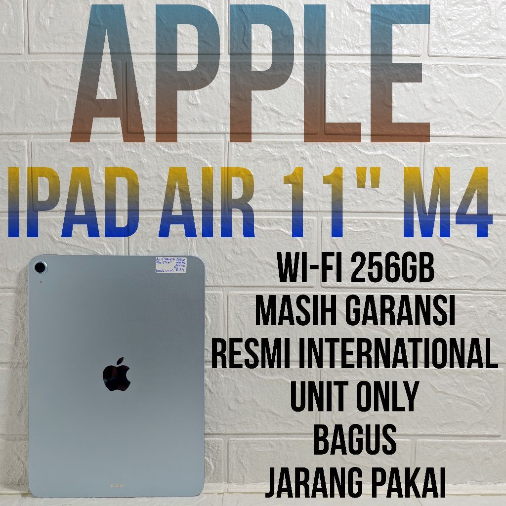 iPad Air M4 11" Wi-Fi 256GB Jarang Pakai Masih Garansi Bekas