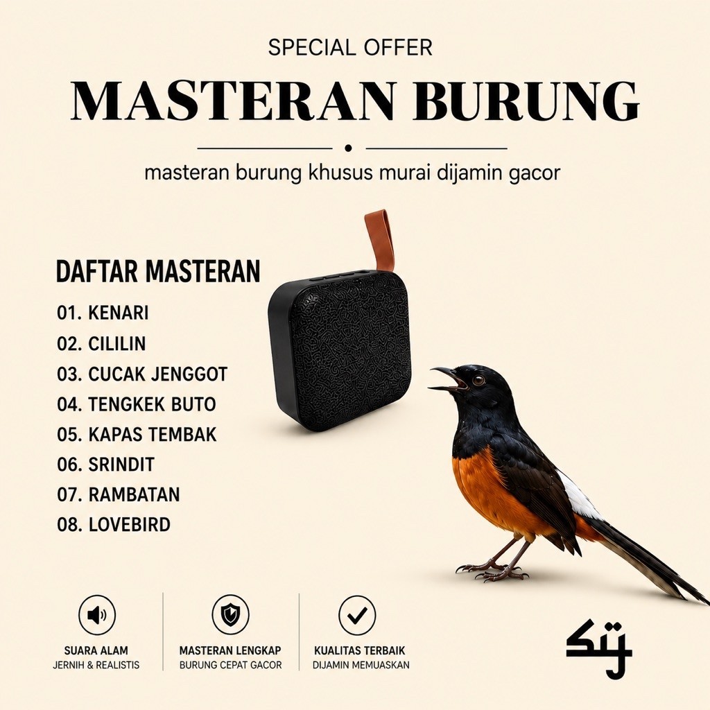 Speaker Masteran Mp3 Khusus Burung Murai / Mp3 Masteran Burung