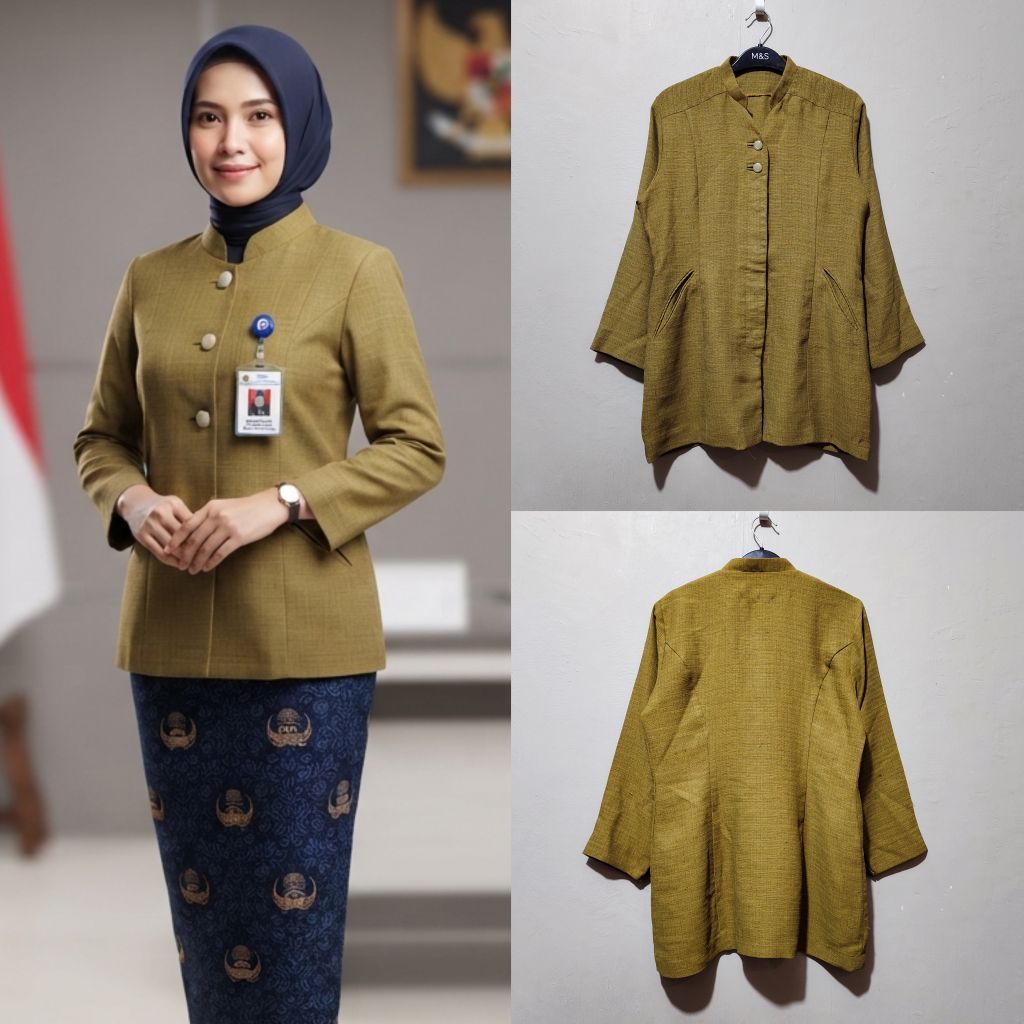 Baju PNS atasan kerja atasan kantor warna baju PNS baju kurung baju Malaysia tunik kemeja tunik Mala