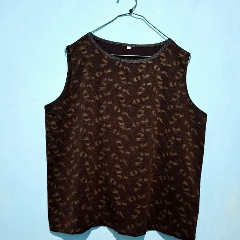 OUTER KUTUNGAN WANITA COKLAT TUA MOTIF BUNGA