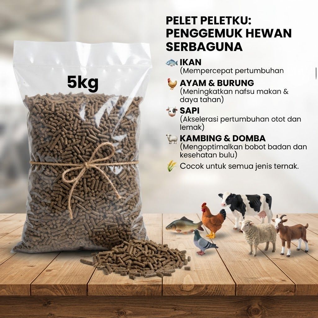 Pakan Pelet Peletku Superfeed 234 Repack 5 Kg - Pakan Ternak Sapi Domba dll