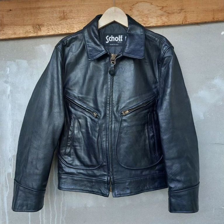 SCHOTT 637 JAKET KULIT VINTAGE CLASSIC RETRO RUGGED STYLE LEATHER JACKET