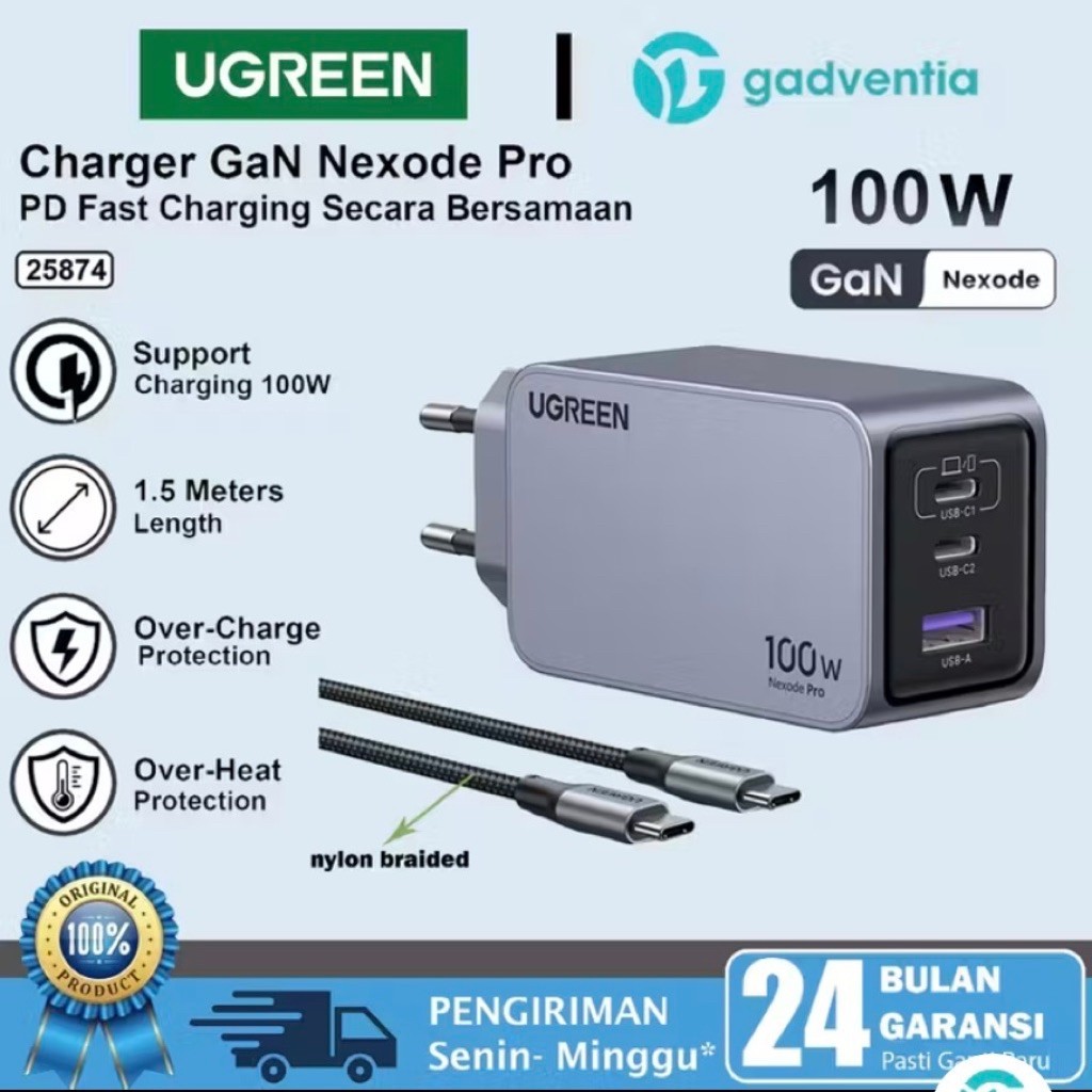 Charger UGREEN GaN Nexode Pro 100W segel!