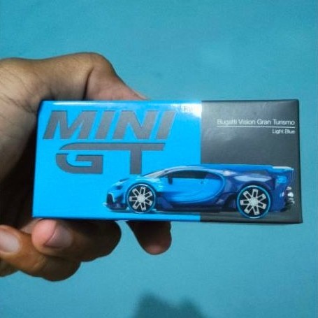 Mainan Mobil Mini GT Bugatti Vision Gran Turismo Light Blue