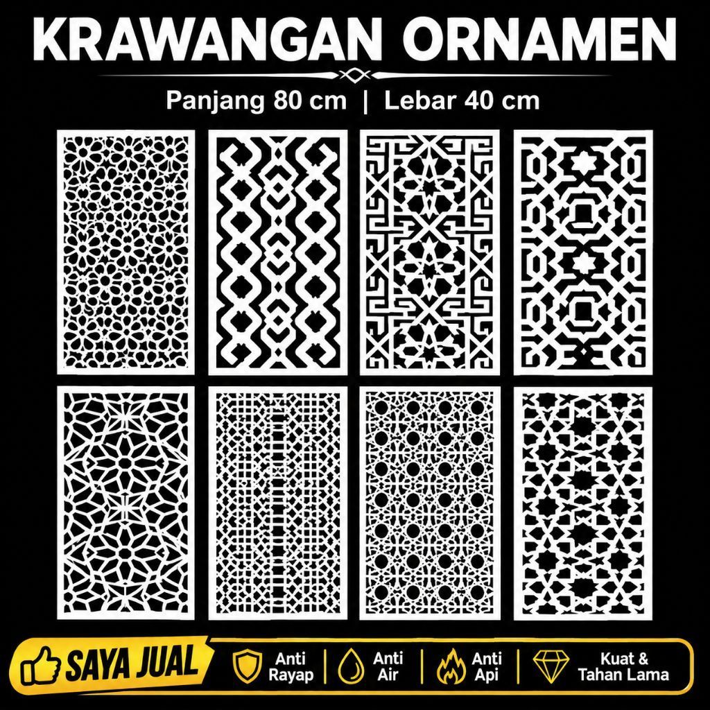 KRAWANGAN PVC BOARD / ORNAMEN PVC FOAM BOARD TEBAL 5MM /PARTISI