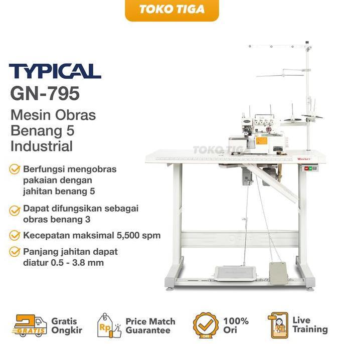 Mesin Obras Typical Gn795 / Gn-795 - Obras Benang 5 Industrial