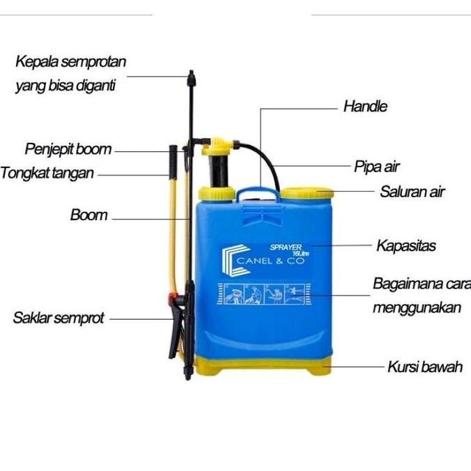 Promo CANEL & CO Tangki Spray MANUAL 16 Liter Alat Semprot Hama Padi Biru Tanaman Sprayer Diskon