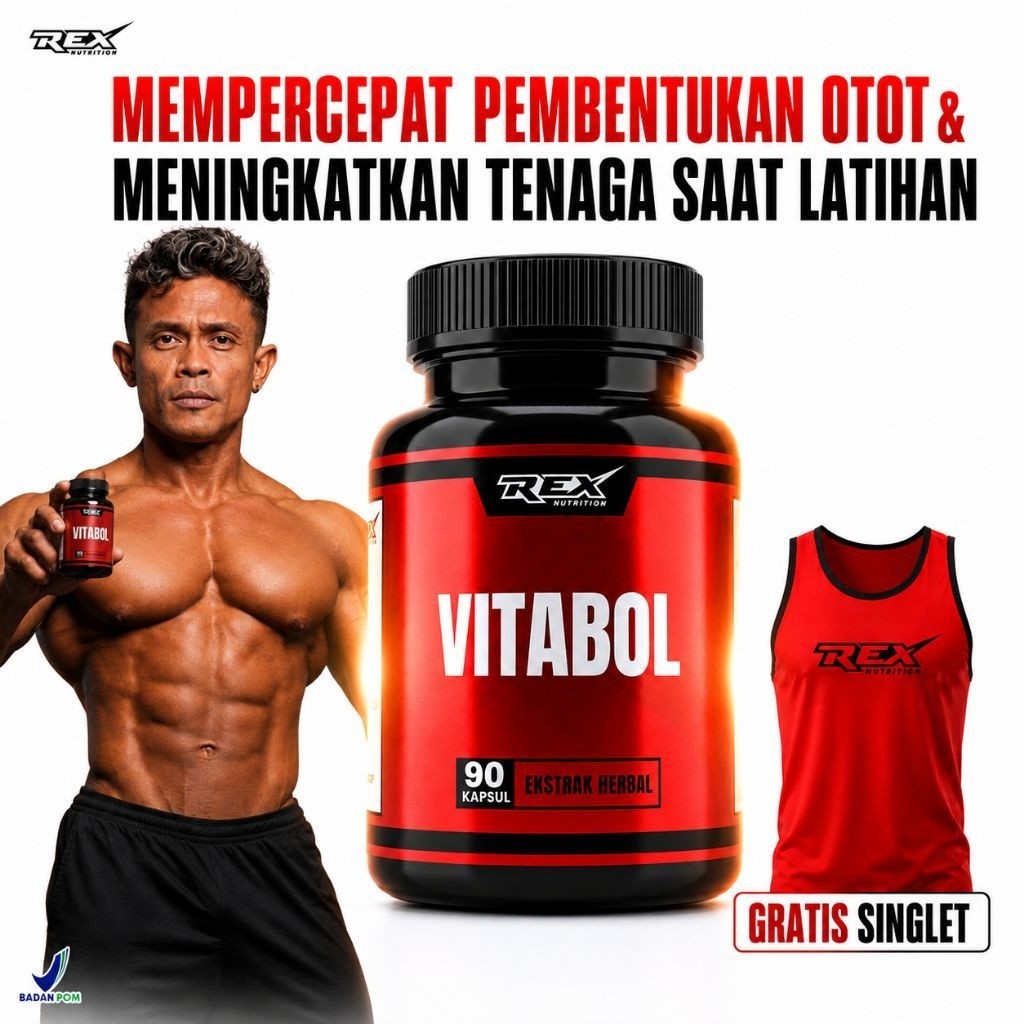 VITABOL | Suplemen Pembentuk Otot | Suplemen Fitness Herbal Tenaga dan Stamina Pria | Testosteron Bo