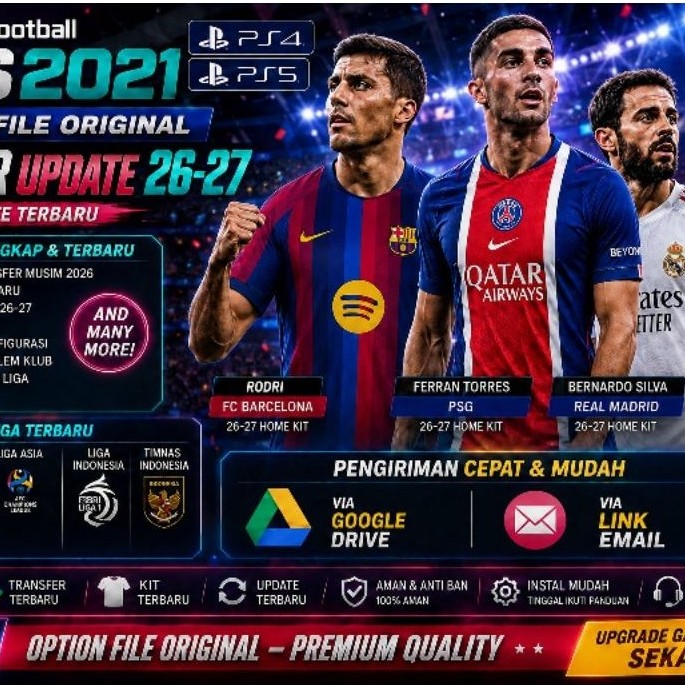 OF PATCH PES 2021 UPDATE TERBARU PS4 & PS5 ORIGINAL ONLY (Bukan utk PS4 Bajakan/HEN)