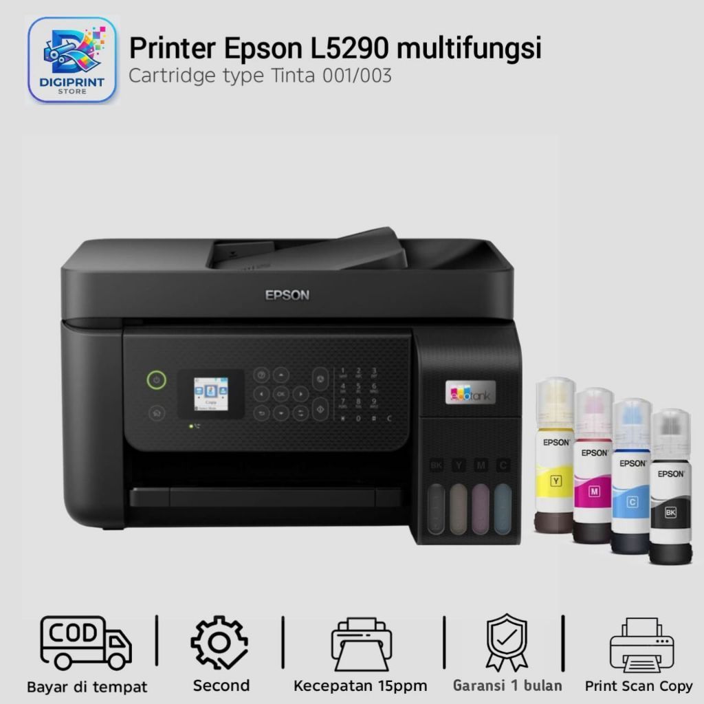 Printer Epson L5290 Wifi ADF Print Scan Copy Second