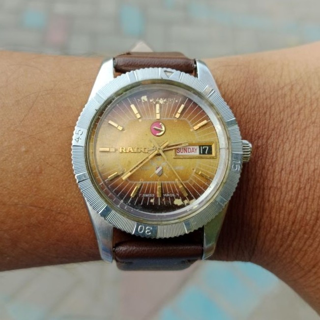 Rado Silver Sabre Day Date Automatic Swiss Made Full Original Akurat Mantap