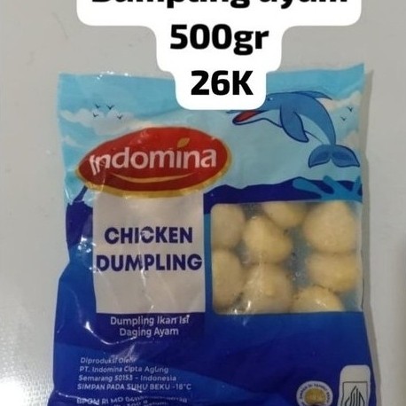 Dumpling Ayam Indomina 500gr Chicken Dumpling Topping Seblak, Frozen Food