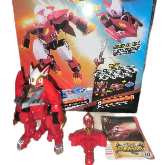 mainan monkart DRAKA merah dan biru 2 in 1 monkart megaroid DRAKA