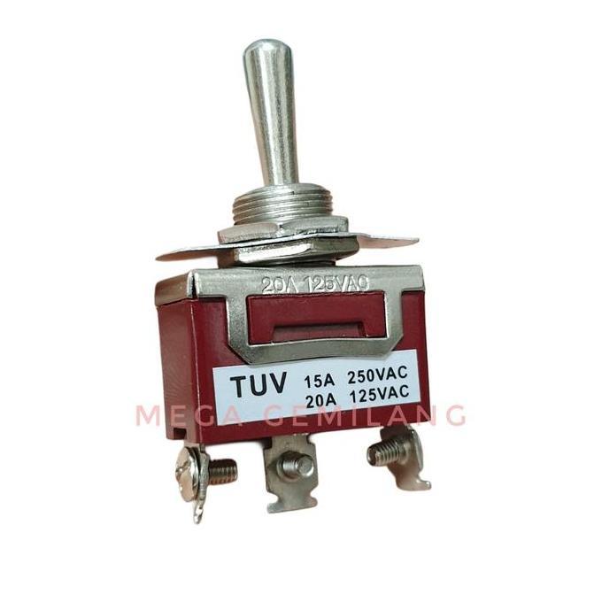 SAKLAR TOGGLE SWITCH 3PIN ON OFF ON TUV MEGAMJ