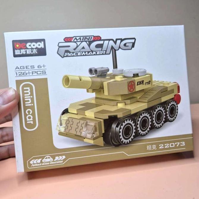 MAINAN TT2 TANK ARMY DECOOL 22073 PULLBACK ACTION BRICK MINI RACING BALOK SUSUN LEGOAN TOMACI