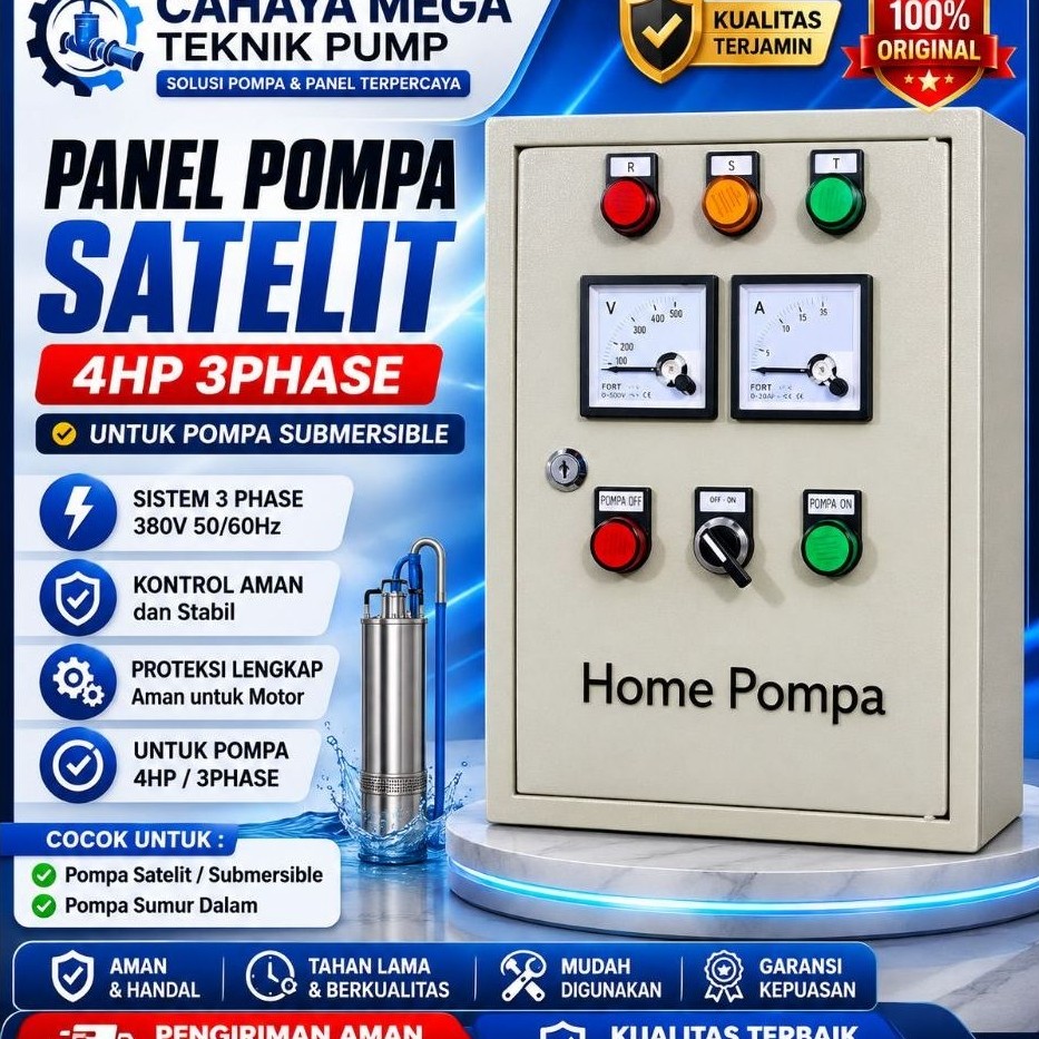 panel pompa satelit 4hp 3phase/panel pompa submersible 4hp 3phase