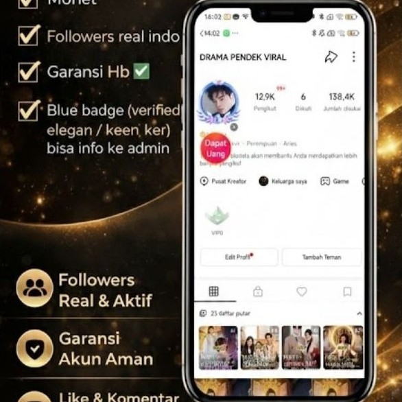 Akun snack video ads full fitur monetisasi (promosi)